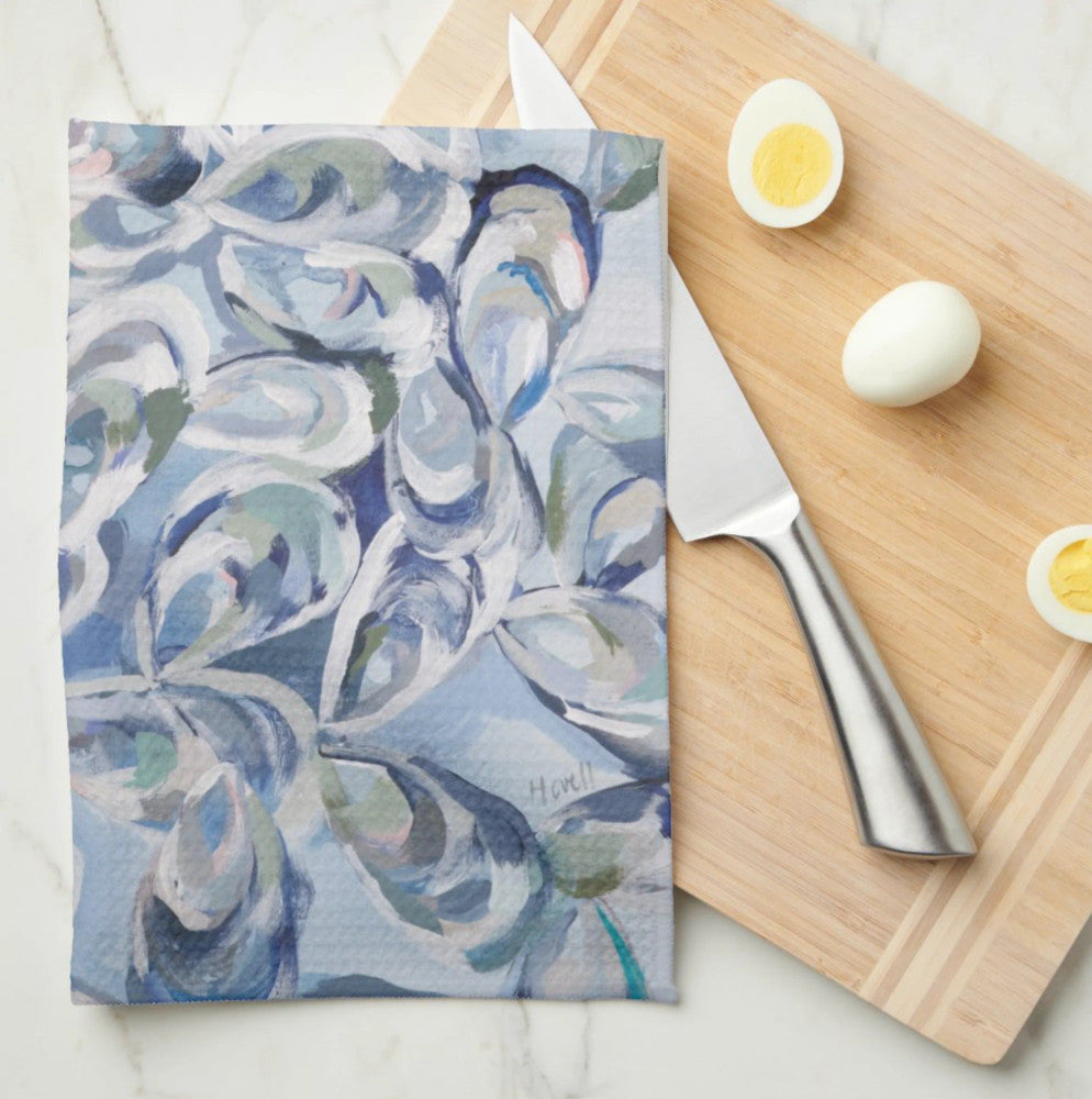 Blue Oyster Tea Towel  