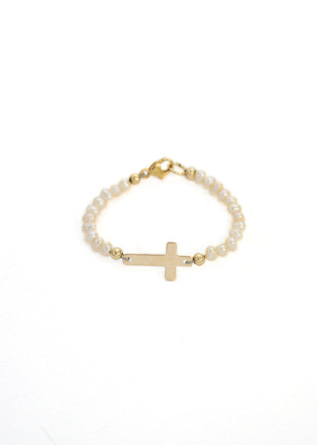 White Bead With Blue Cross Bracelet – Mr Surf's Surf Shop