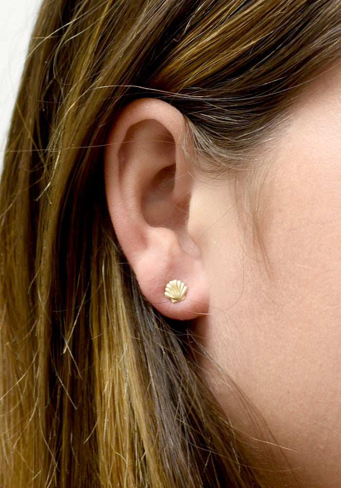 Scallop Shell Stud Earrings