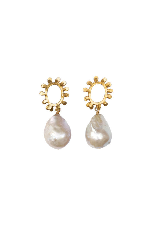 Sunburst Pearl Earrings