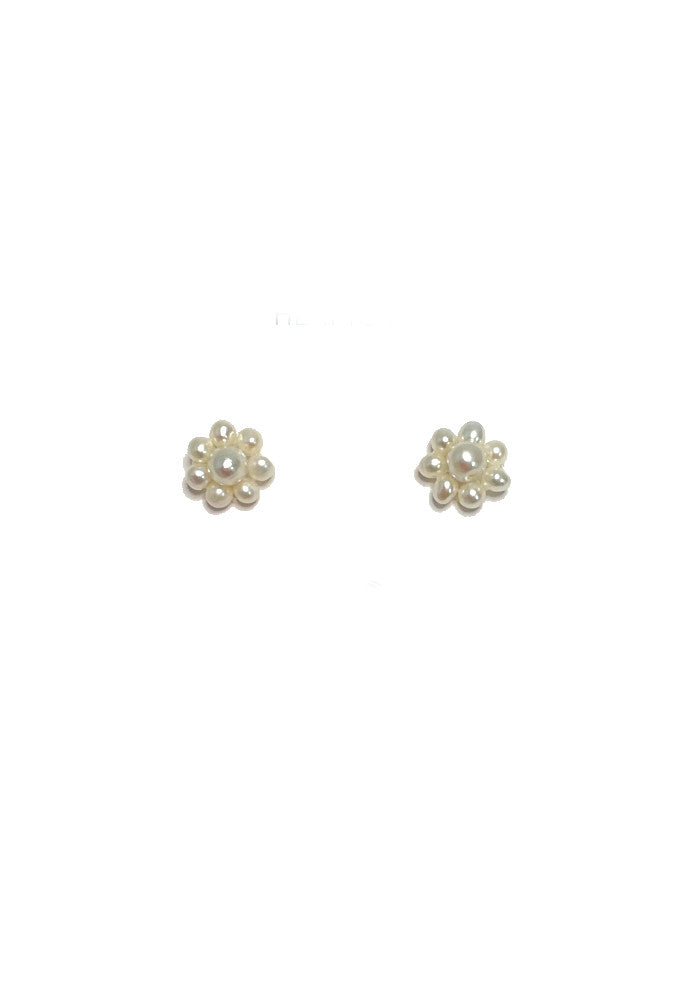 Flower Pearl Post Earrings